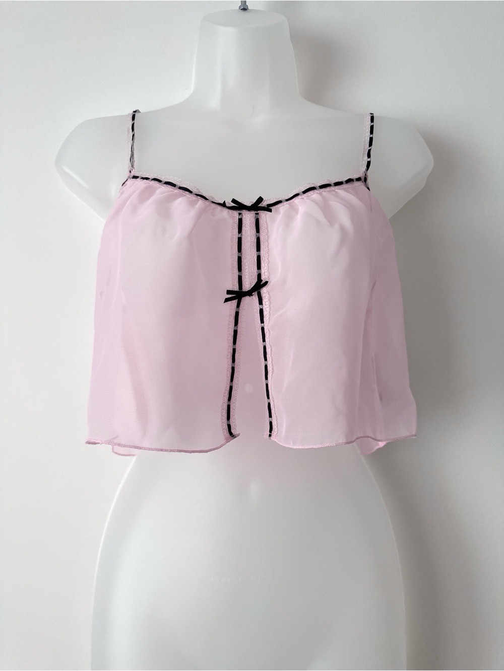 Fredrick’s of hollywood sheer cropped top with bows